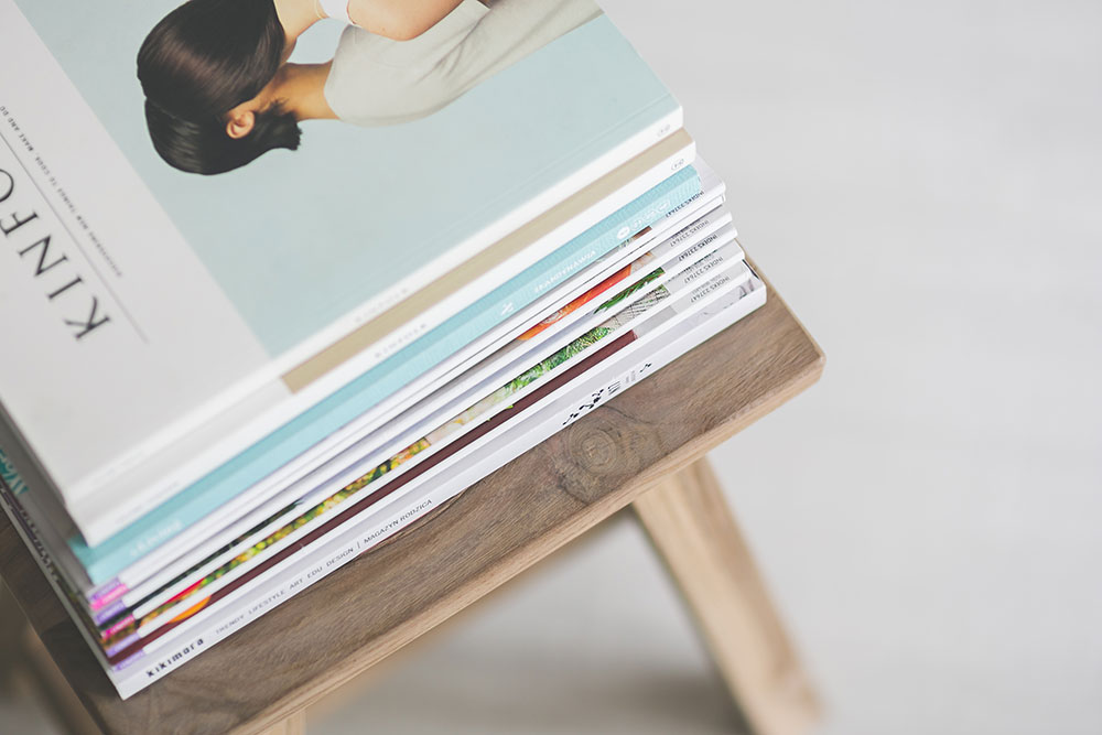 Magazines on a desk